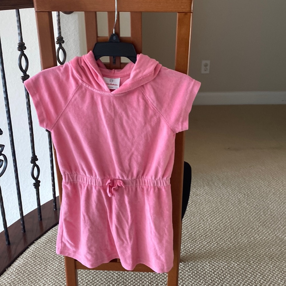 Hanna Andersson pink terry coverup, girl sz 110/5